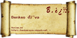 Benkes Éva névjegykártya